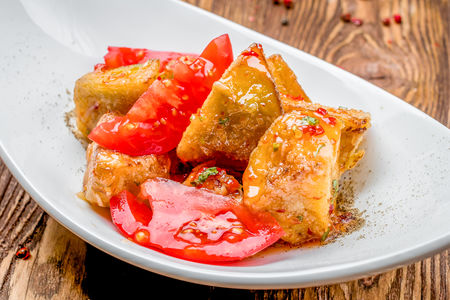 Хрустящие баклажаны в кисло-сладком соусе 