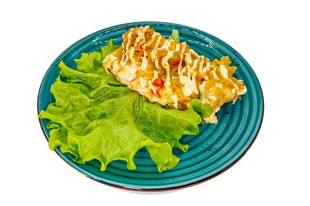 Минтай запеченный с овощами