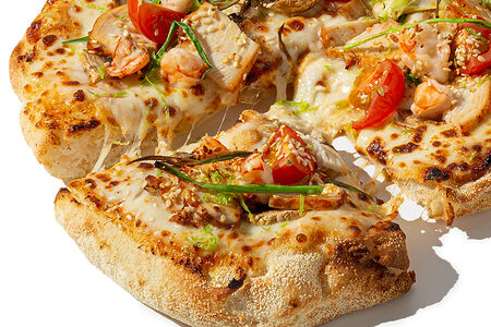 Пицца Том ям с креветками