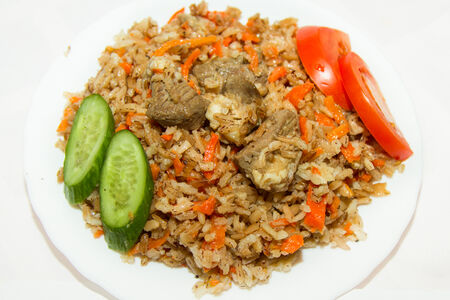 Плов из баранины и красного риса