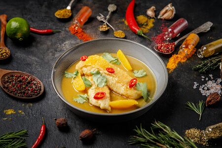 Филе судака в апельсиновом соусе