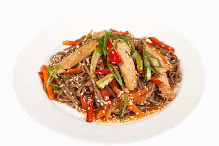 Лапша гречневая с курицей