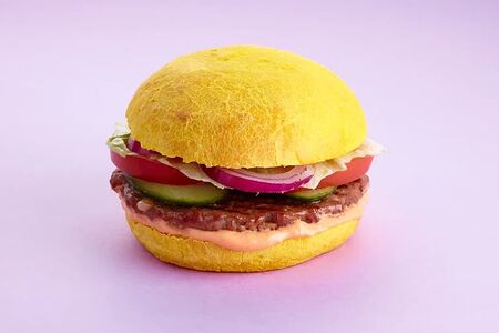 Бургер вегетарианский цветной с растительной котлетой 