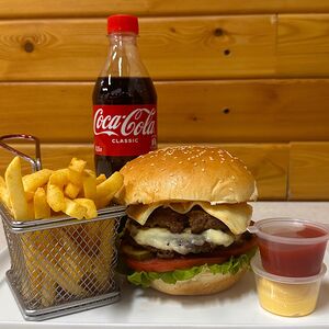 Комбо Куриный дабл чизбургер 