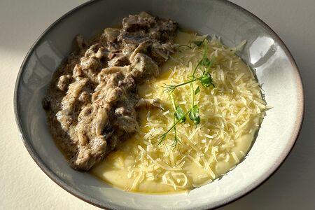 Говядина с крем-пюре