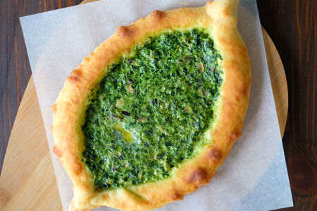 Лодочка со шпинатом и грибами