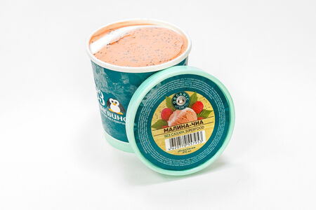 Мороженое Малина-Чиа в ведёрке