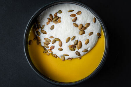 Крем-суп из тыквы с муссом из сыра фета