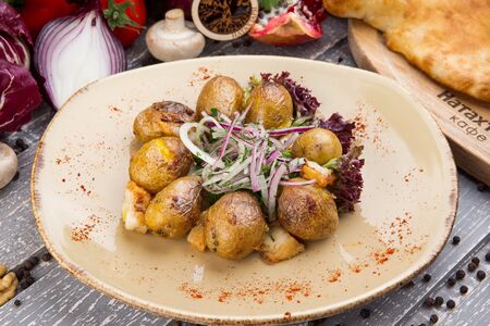 Шашлык из картофеля с курдюком