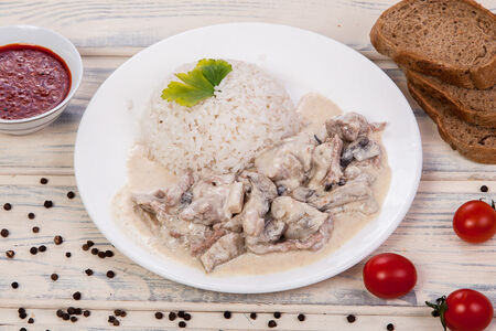 Бефстроган с грибами