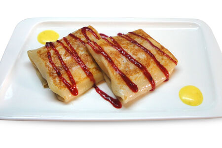 Блинчики с вегетарианской ветчиной и сыром