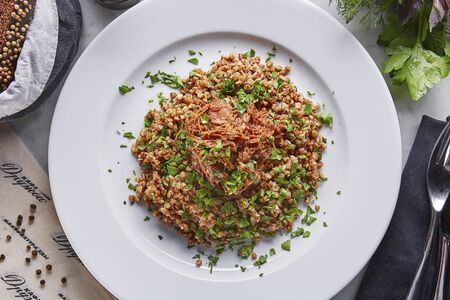 Гречка с белыми грибами