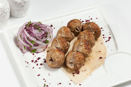 Шампиньоны на мангале