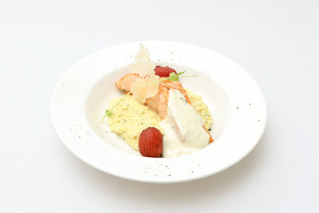 Лосось стейк на гриле/на пару