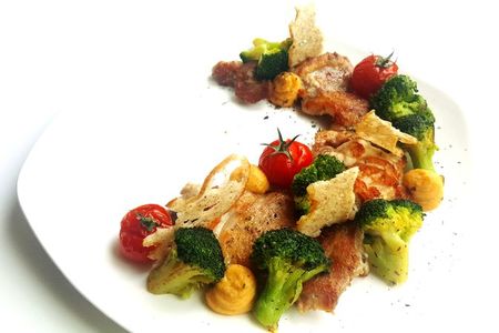 Pollo al vino bianco Курица с брокколи