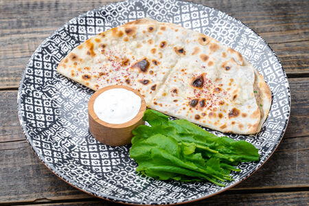 Лепешка Свинина и телятина на огне