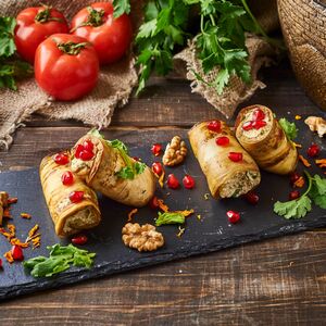 Рулетики из баклажанов по-грузински