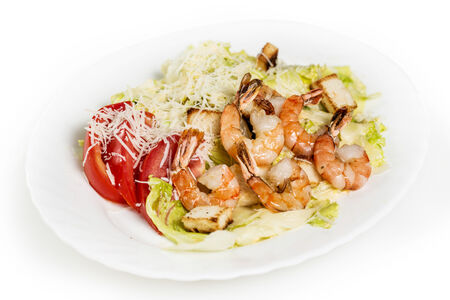 Салат Цезарь с креветками