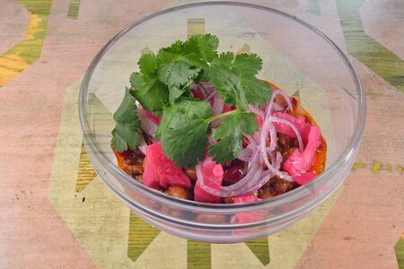 Лобио из красной фасоли и гурийской капусты