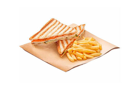 Сэндвич c курицей и картофелем фри