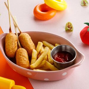 Детские колбаски из сказки с картофелем фри