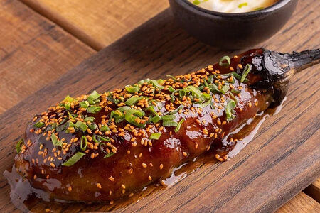 Запеченный баклажан Горыныч с юдзу-сметаной