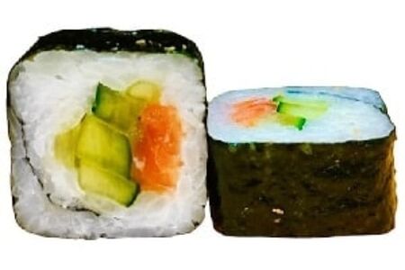 Ролл с лососем и огурцом