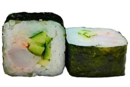 Ролл с креветкой и огурцом