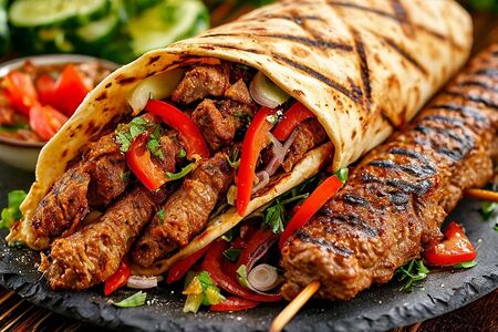 Шаурма с люля-кебабом из курицы