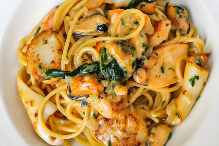 Спагетти с морепродуктами