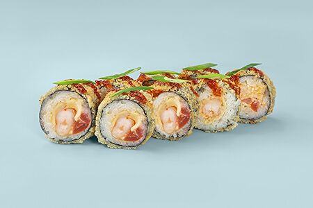 Ролл Хрустящий с тигровой креветкой под острым соусом