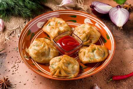 Манты жареные