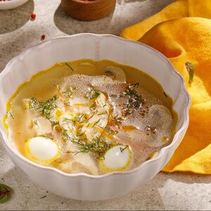 Суп-лапша с курицей и грибами