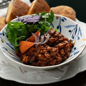 Лобио с домашним хлебом