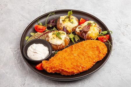 Шницель куриный с картофелем