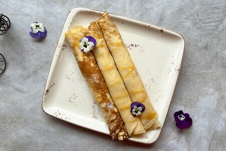 Блинчики с творогом и бананом