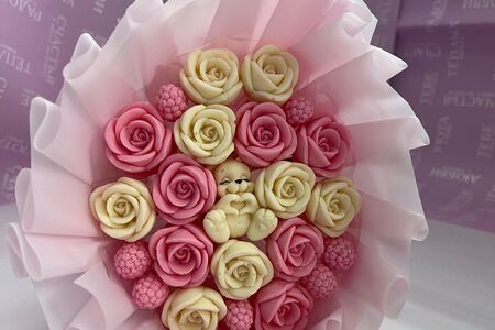 5 Букет из шоколада пышный с мишкой