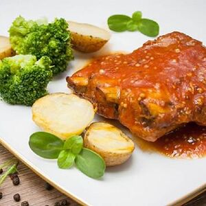 Свиные ребра в соусе барбекю