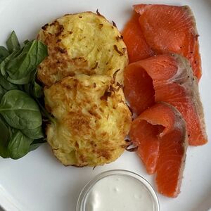 Драники с лососем