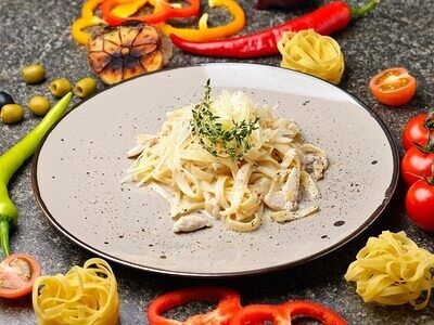 Тальятелле с курицей и грибами