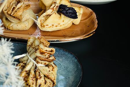 Блины с курицей и сулугуни 