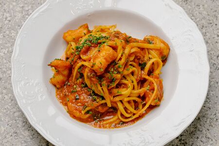 Лингвини с креветками 