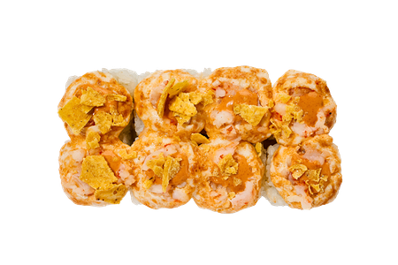 Запеченный с шапочкой из креветок