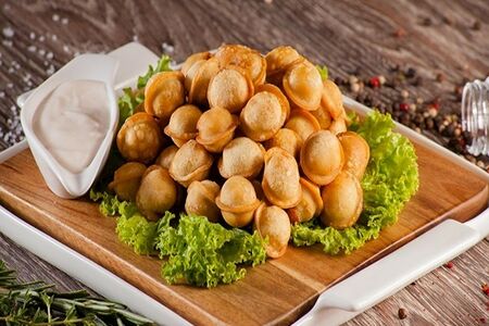 Пельмени жареные