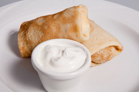 Блины с курицей и грибами