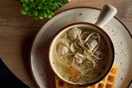 Суп Лапша с куриными митболами