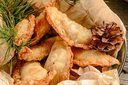 Чебуреки с рубленой дикой олениной