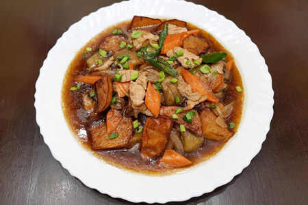 Жареные баклажаны с картофелем