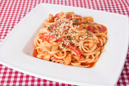 Лингвини с курицей