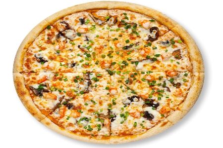 Пицца Том Ям на толстом тесте